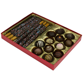 Red Diamond - Clear Lid - Rigid Candy Box - Lid & Base - (1 lb) 10-1/2 x 8-1/8 x 1-1/8"