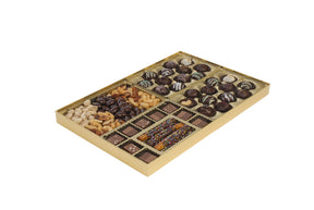 Gold Diamond - Clear Lid - Rigid Candy Box - Lid & Base - (2 lb) 16-3/8 x 10-5/8 x 1-1/8"