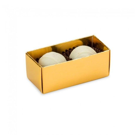 Bright Gold/Clear Lid - Long Candy Box - (2 Pc.) 2-3/4 x 1-1/4 x 1-1/8"