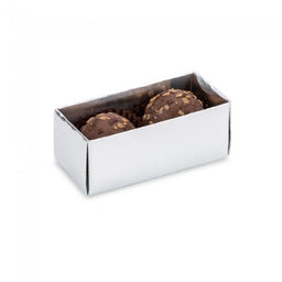 Silver/Clear Lid - Long Candy Box - (2 Pc.) 2-3/4 x 1-1/4 x 1-1/8"