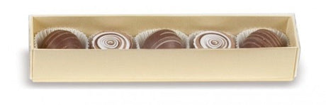 Cream/Clear Lid - Long Candy Box - (5 Pc.) 6-7/8 x 1-1/4 x 1-1/8"