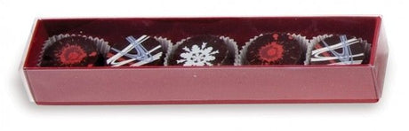 Red/Clear Lid - Long Candy Box - (5 Pc.) 6-7/8 x 1-1/4 x 1-1/8"