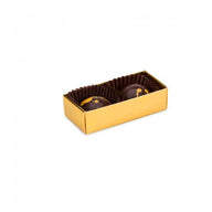 Bright Gold/Clear Lid - Long Artisan Candy Box - (2 Pc.) 2-3/4 x 1-1/4 x 3/4"