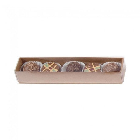 Kraft/Clear Lid - Long Candy Box - (5 Pc.) 6-7/8 x 1-1/4 x 1-1/8"