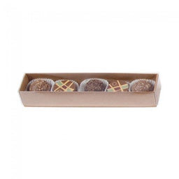 Kraft/Clear Lid - Long Candy Box - (5 Pc.) 6-7/8 x 1-1/4 x 1-1/8"