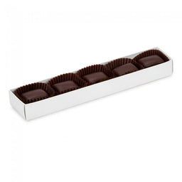White/Clear Lid - Long Artisan Candy Box - (5 Pc.) 6-7/8 x 1-1/4 x 3/4"
