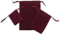 Burgundy - Velvet Pouch - 2 x 2-1/2"