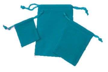 Turquoise - Velvet Pouch - 3 x 4"