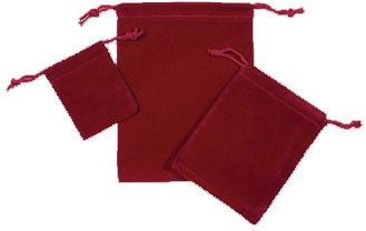 Red - Velvet Pouch - 4 x 5-1/2"
