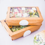 Vegware 32 oz Window Salad Box Kraft with PLA Window Compostable (QTY 300), SKU 01VWSALAD