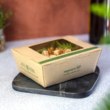 Vegware 45 oz Window Food Box Bamboo Paper with PLA Window Compostable (QTY 200), SKU VW-PPRBW45