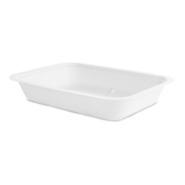 Vegware Gourmet 42 oz Molded Fiber Food Tray Base Size 5 White Compostable (QTY 600), SKU V5-GB42