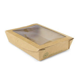 Vegware 32 oz Window Salad Box Kraft with PLA Window Compostable (QTY 300), SKU 01VWSALAD