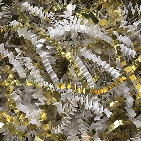 White/Gold - Crinkle Cut Basket Shred - 10 lb Box