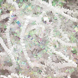 White/Iridescent - Crinkle Cut Basket Shred - 10 lb Box
