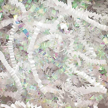 White/Iridescent - Crinkle Cut Basket Shred - 10 lb Box