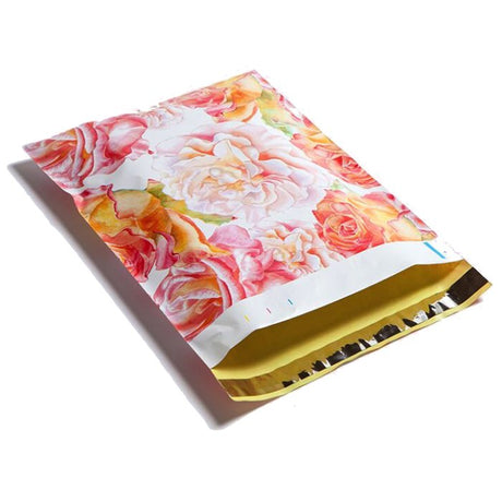 Watercolor Floral Flowers Poly Mailers Size 10x13 Colorful Shipping Bags