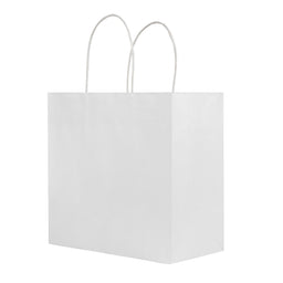 White - Smooth Top Egde Shopping Bag - 10 x 5 x 10"