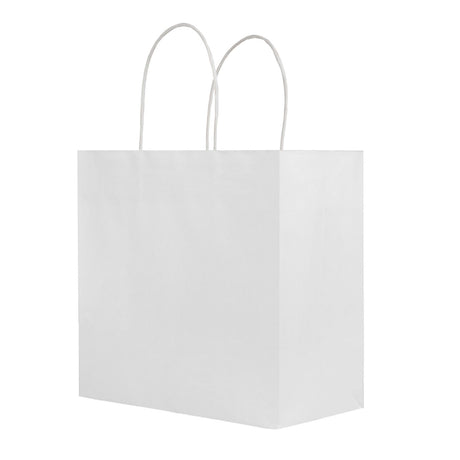 White - Smooth Top Egde Shopping Bag - 10 x 5 x 10"