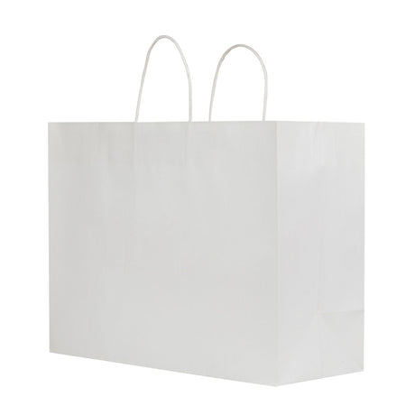 White - Smooth Top Egde Shopping Bag - 16 x 6 x 13"