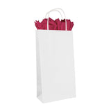 White Kraft - Double Bottle Wine Bag - 6-1/2 x 3-1/2 x 13" (Double Bottle)