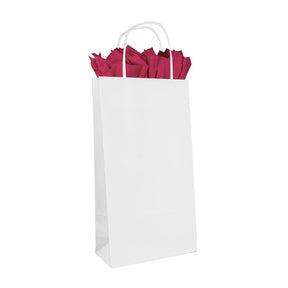 White Kraft - Double Bottle Wine Bag - 6-1/2 x 3-1/2 x 13" (Double Bottle)
