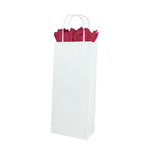 White Kraft - Shopping Bag - 5-1/4 x 3-1/2 x 13" (Single Bottle)