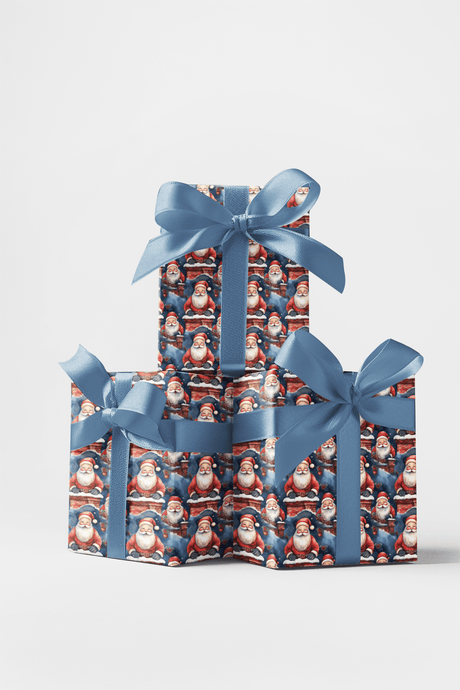 Chimney Visit - Watercolor Hearts Wrapping Paper