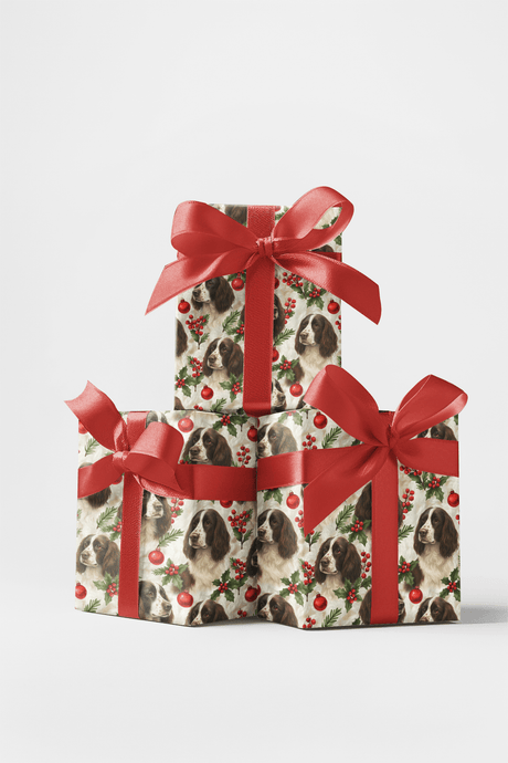 Festive Bounds, Faithful Heart - English Springer Spaniel Wrapping Paper