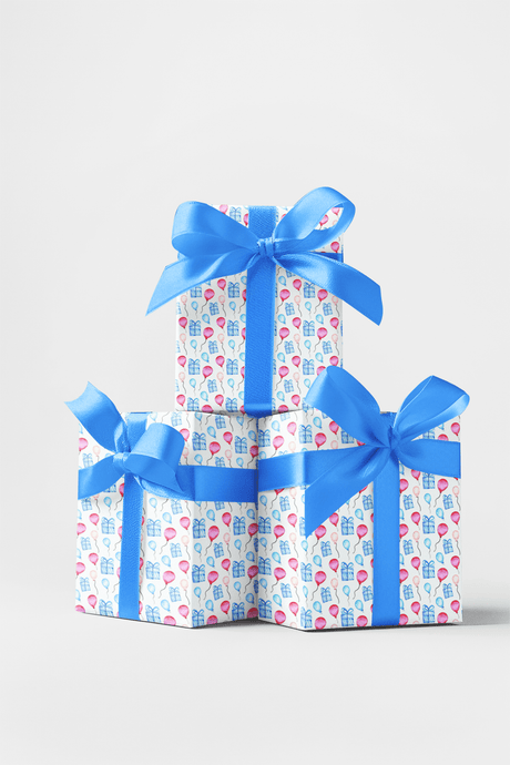 Balloon Wishes - Watercolor Hearts Wrapping Paper