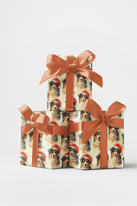 Little Herder, Big Cheer - Miniature American Shepherd Wrapping Paper