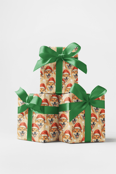 Silent Snow, Spirited Soul - Shiba Inu Wrapping Paper