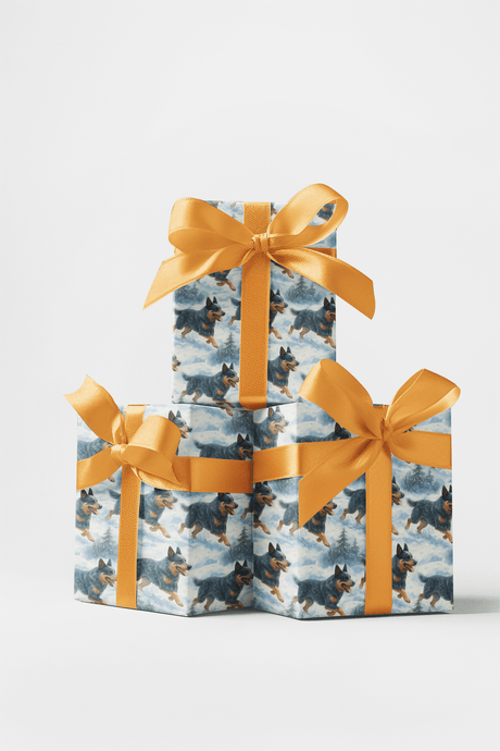 Holly Trails and Loyal Tails - Watercolor Hearts Wrapping Paper
