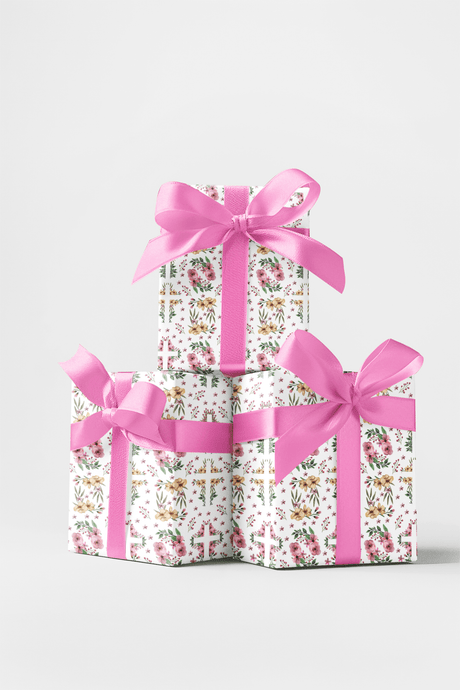 Easter Floral Cross - Earth Tone Wrapping Paper