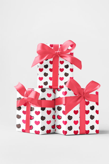 Hearts Choco - Watercolor Hearts Wrapping Paper