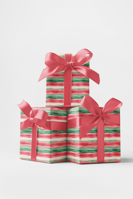 Whispering Winter Stripes - Bullmastiff Wrapping Paper