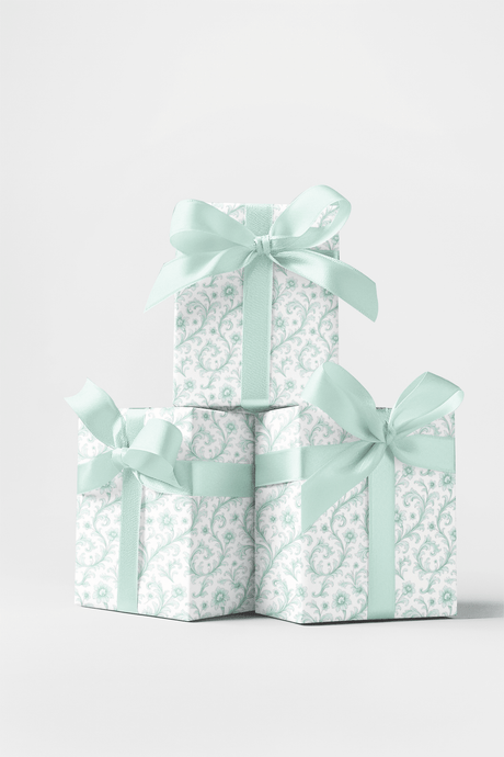 Mint Whisper Baroque - Baroque Filigree Wrapping Paper