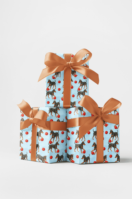 Holiday Vigil, Heart Aglow - Pinscher Wrapping Paper