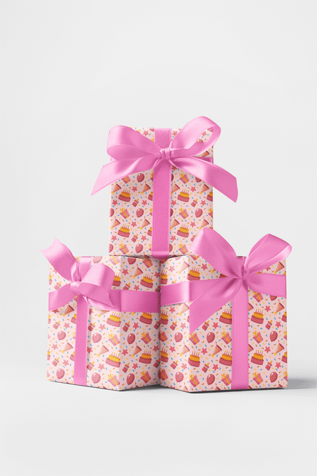 Pink Birthday Bloom Wrapping Paper