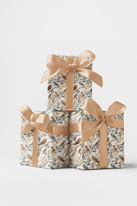 Perch & Leaf - Watercolor Birds Wrapping Paper