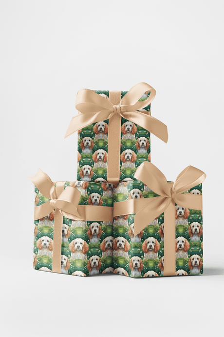 White & Walnut Majesty - Clumber Spaniel Wrapping Paper