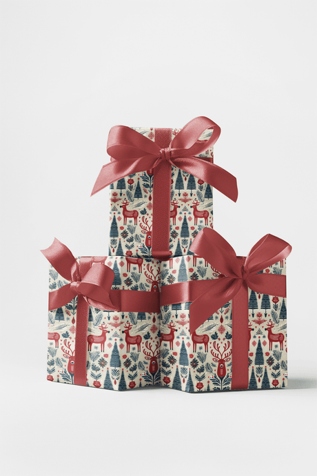 Scandi Deer - Woodland Deer Wrapping Paper