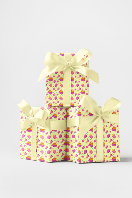 Birthday Bloom - Cakes, Gifts & Party Hats Wrapping Paper