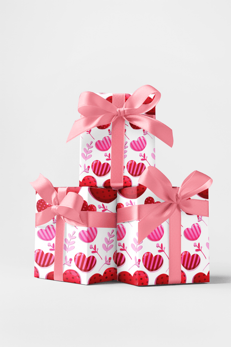 Floral Hearts - Watercolor Hearts Wrapping Paper