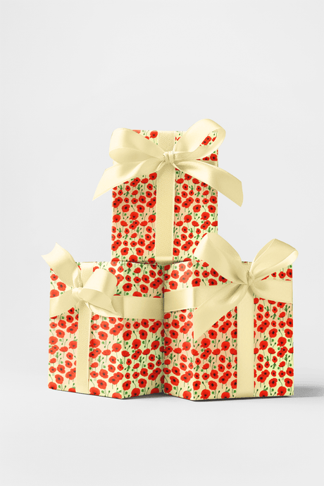 Summer Flowers II - Watercolor Poppies Wrapping Paper