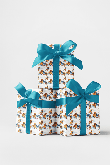 Golden Glide - Golden Retriever Wrapping Paper