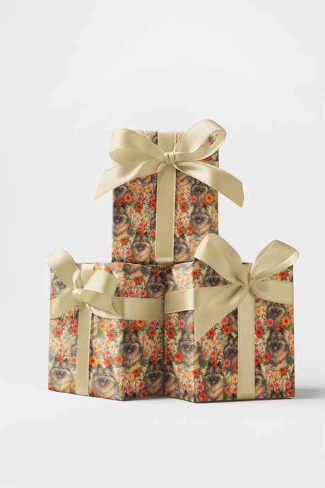 Garden Keeshond Wrapping Paper