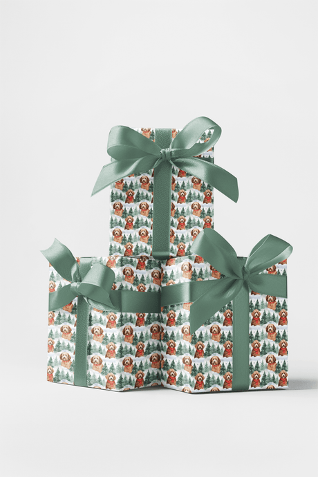 Golden Doodle Flurries - Labradoodle Wrapping Paper