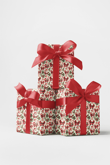 Cane Lane Christmas - Watercolor Hearts Wrapping Paper