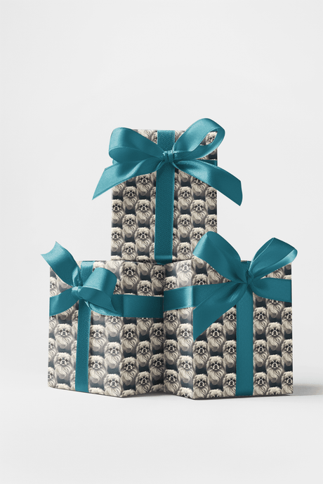 Pekingese Puffs & Patterns Wrapping Paper